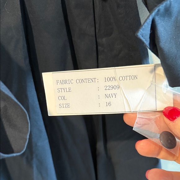 Teri Jon NWT Navy Sleeved Dress Wrap and Tie Classic and Amazing! Size 16 - Picture 7 of 16